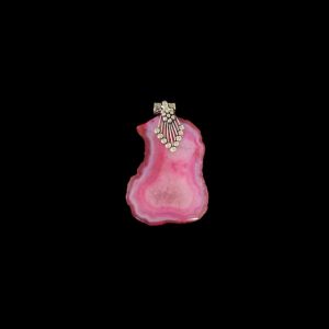 2.5" to 3" Natural Agate Slice Pendant, Silver Finish, sold by 1 Pc