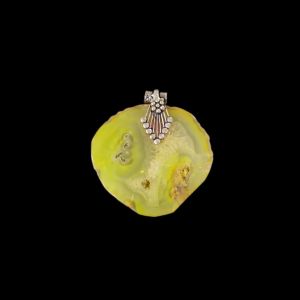 2.5" to 3" Natural Agate Slice Pendant, Silver Finish, sold by 1 Pc