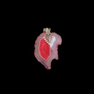 2.5" to 3" Natural Agate Slice Pendant, Silver Finish, sold by 1 Pc