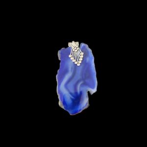 2.5" to 3" Natural Agate Slice Pendant, Silver Finish, sold by 1 Pc