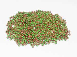 Seed Beads, 11/0, Green and Brown, Pack Of 25 gms