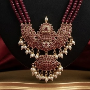 Matt Finish Navratna Colour Pendant Set with Stud Earrings, Traditional Ethnic Jewellery, Elegant Festive, Wedding & Party Wear Jewellery for Women