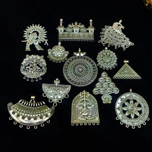 Metal Pendants, Oxidised Silver, 1 Kg pack