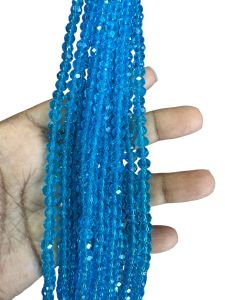 Glass Crystals, Rondelle, 6mm, Sky Blue