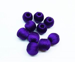 Silk Thread Wrapped beads,Violet,, 8mm