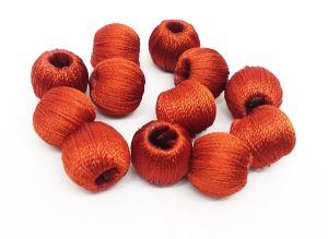Silk Thread Wrapped beads,Brown colour,,10mm