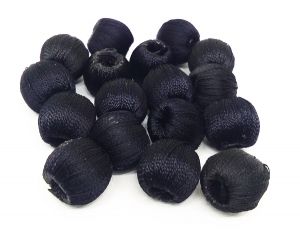 Silk Thread Wrapped beads,Black colour,10mm