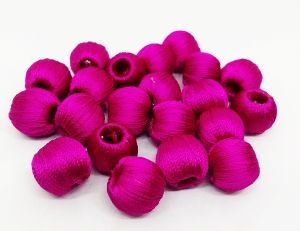 Silk Thread Wrapped beads,Pink colour,10mm