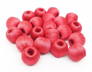 Silk Thread Wrapped beads,Peach colour,10mm