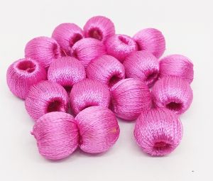 Silk Thread Wrapped beads,Light pink colour,10mm