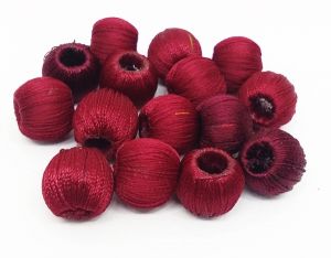 Silk Thread Wrapped beads,Meroon colour,10mm
