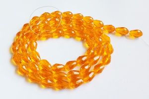 Crystals, Teardrop, Orange, 8X12mm