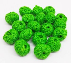 Cotton thread beads - Parrot Green Pack of 25 PCS
