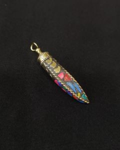 Tibetan Horn Shaped Pendant, MultiColour