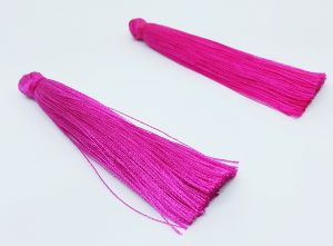 Satin Silk Tassels, 65mm Pink Magenta (Pair)
