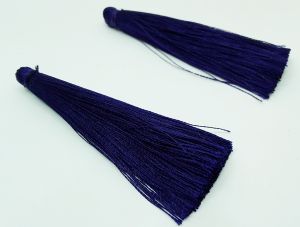 Satin Silk Tassels, 65mm Dark Blue (Pair)
