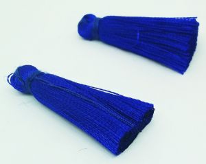 Satin Silk Tassels, 35mm Long Royal Blue