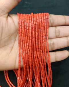 Taiwanese Bamboo Coral Beads, 2x4mm,Tube, Brick Red