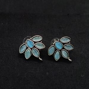 Fashionable Stone Studs With Loop, Pastel Blue
