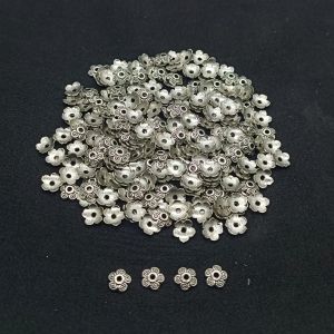 Antique Silver Bead Caps, Round , Pack Of 25 Gms