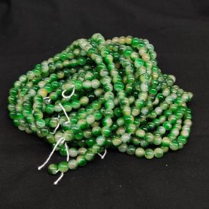 Double Shade Glass beads, 8mm, Round 30"(Approx 100 Beads), (Green)