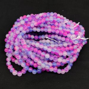 Double Shade Glass beads, 8mm, Round 30"(Approx 100 Beads), (purple)