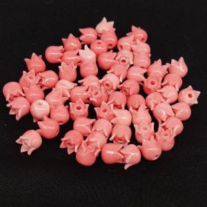 Coral Replica Synthetic Beads, Tulip Shape, 8mm, (Double Shade), Pack Of 20 Pcs