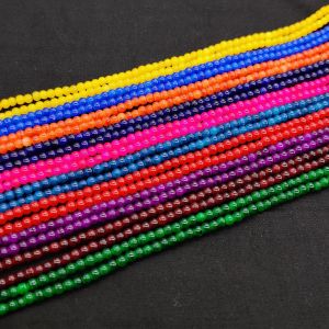 4mm Glass Beads Round, Assorted, Pack Of 10 Strings