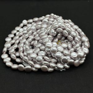 Shell Pearls, Coin Shape, 10x6mm, Light Purple
