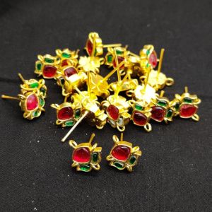 Jadau Stud, Rose ,15x13mm 
