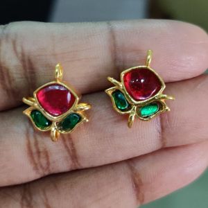 Jadau Stud, Rose ,15x13mm 