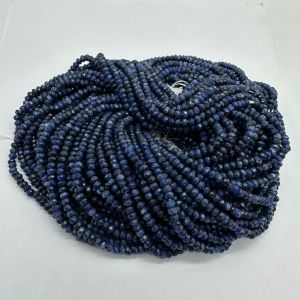 Agate Rondelle, 4x2mm, Dark Blue