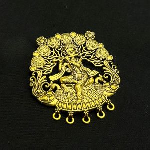 Antique Gold Metal Pendant,(Krishna)