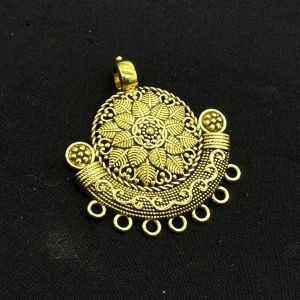 Antique Gold Metal Pendant,(Flower)