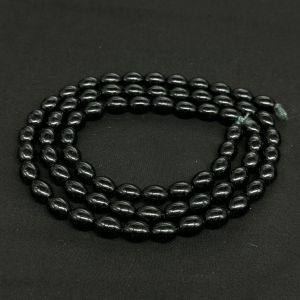 Oval Glass Beads, 8x11mm, Black