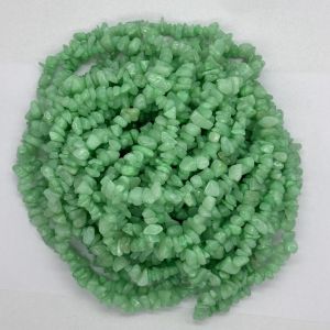Natural Gemstone Chips, (Light Green Jade), 30" Inches