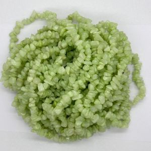 Natural Gemstone Chips, (Parrot Green Jade), 30" Inches