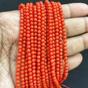 Natural Taiwan coral (Round), 3mm, Orange