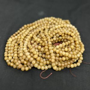  Onyx Stone Beads, 6mm, Round, Mustard Yellow