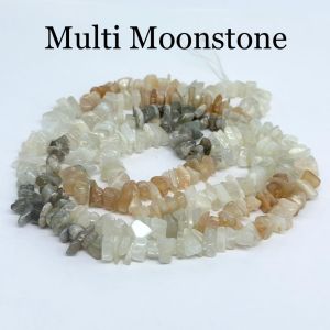 Natural Gemstone Chips, (Multi Moonstone), 30" Inches