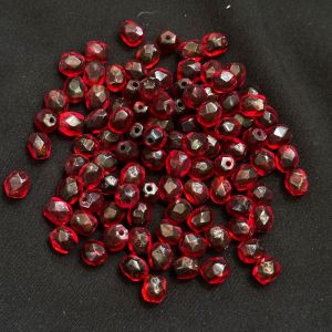 Metallic Crystals ,Maroon ,Oval,(6x5mm) , pack of 25gms