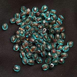 Metallic Crystals ,Peacock Green ,Oval,(6x5mm) , pack of 25gms