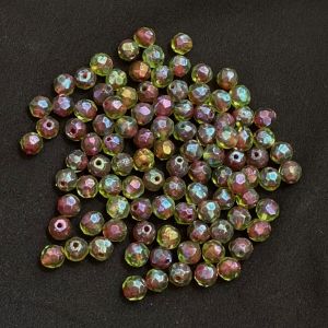 Metallic Crystals , Multicolor ,Round,(6mm) , pack of 25gms
