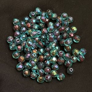 Metallic Crystals , Peacock Green ,Round,(6mm) , pack of 25gms