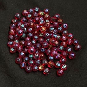 Metallic Crystals , Pink and Maroon ,Oval,(6x5mm) , pack of 25gms