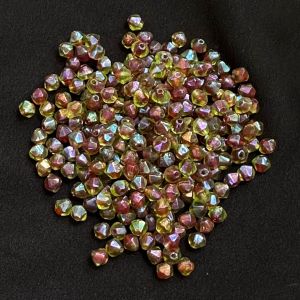 Metallic Crystals ,Muticolor ,Bicone,(4mm) , pack of 25gms