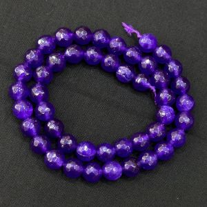 Natural Agate Beads, 8mm, Round, VOILET