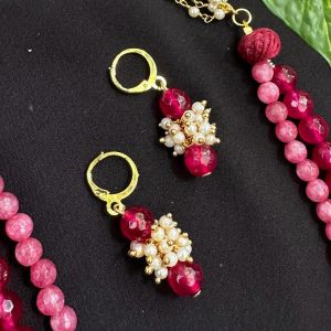 Agate with pearls Earring