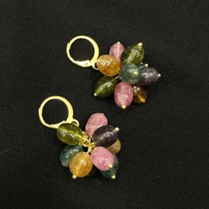 Imitation tourmaline bunch earrings