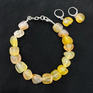 Onyx Bracelets with Earrings(Yellow)